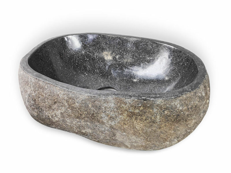 naturstein flusstein waschbecken findling 42cm waschschale aufsatzwaschbecken rbs1195 – bild 2