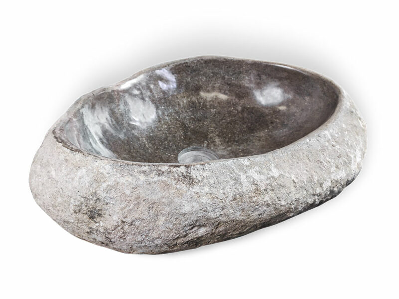 naturstein flussstein waschbecken findling 42cm waschschale aufsatzwaschbecken rbs1192 – bild 2