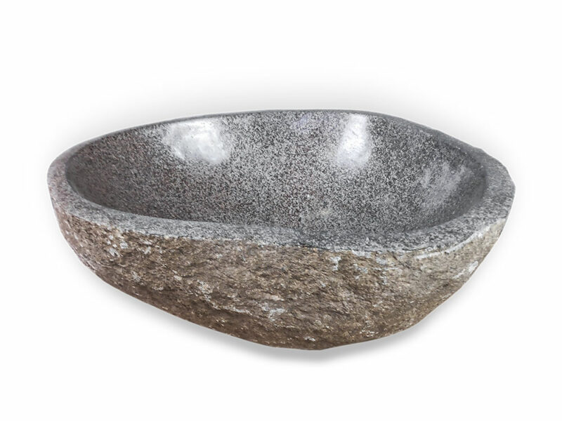 flusstein waschbecken aus naturstein findling 43cm waschschale aufsatzwaschbecken rbs1202 – bild 4
