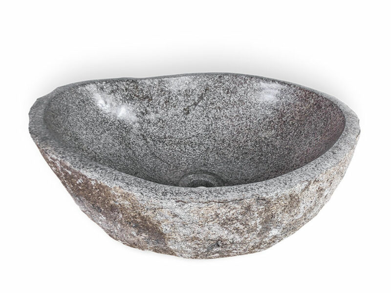 flusstein waschbecken aus naturstein findling 43cm waschschale aufsatzwaschbecken rbs1202 – bild 5
