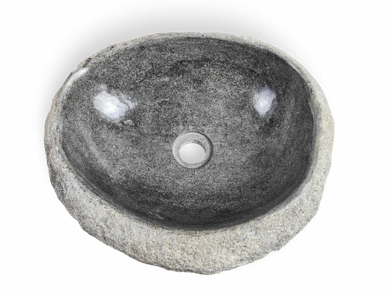 flusstein waschbecken aus naturstein findling 43cm waschschale aufsatzwaschbecken rbs1202