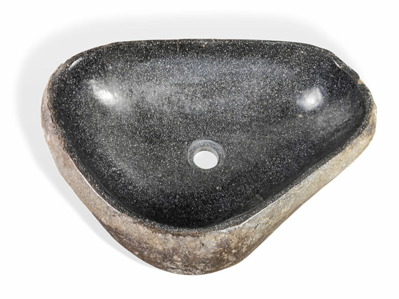 naturstein flusstein waschbecken findling 51cm waschschale aufsatzwaschbecken rbs1212