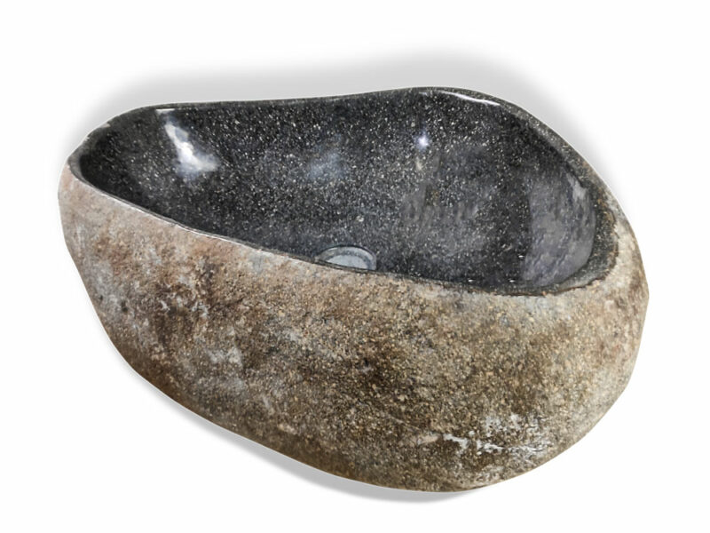 naturstein flusstein waschbecken findling 51cm waschschale aufsatzwaschbecken rbs1212 – bild 3