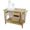 rbk2302 badmoebel teakholz massivholz waschtischunterschrank terrazzo waschbecken 100cm waschtisch turin 03 2