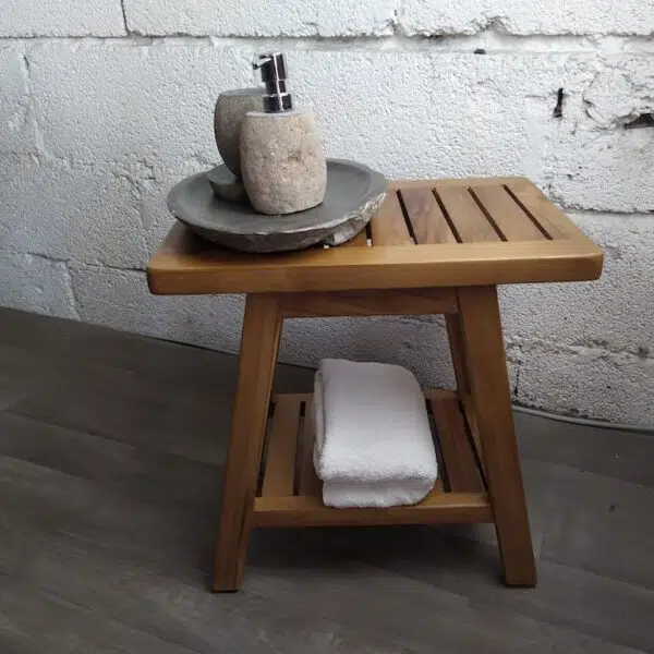 Teakholz Hocker Turin 91