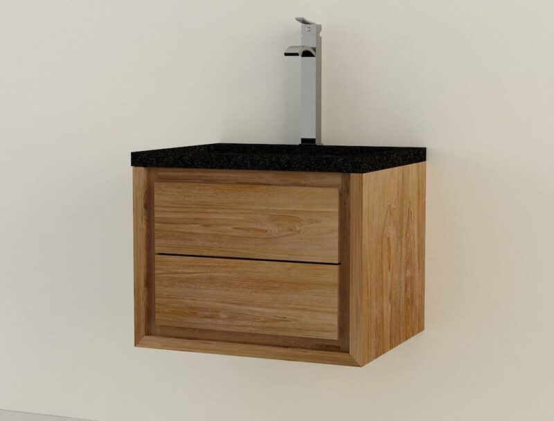 hängewaschtisch turin 99 teakholz massivholz 60cm badmöbel gäste wc unterschrank badezimmer rbk2398
