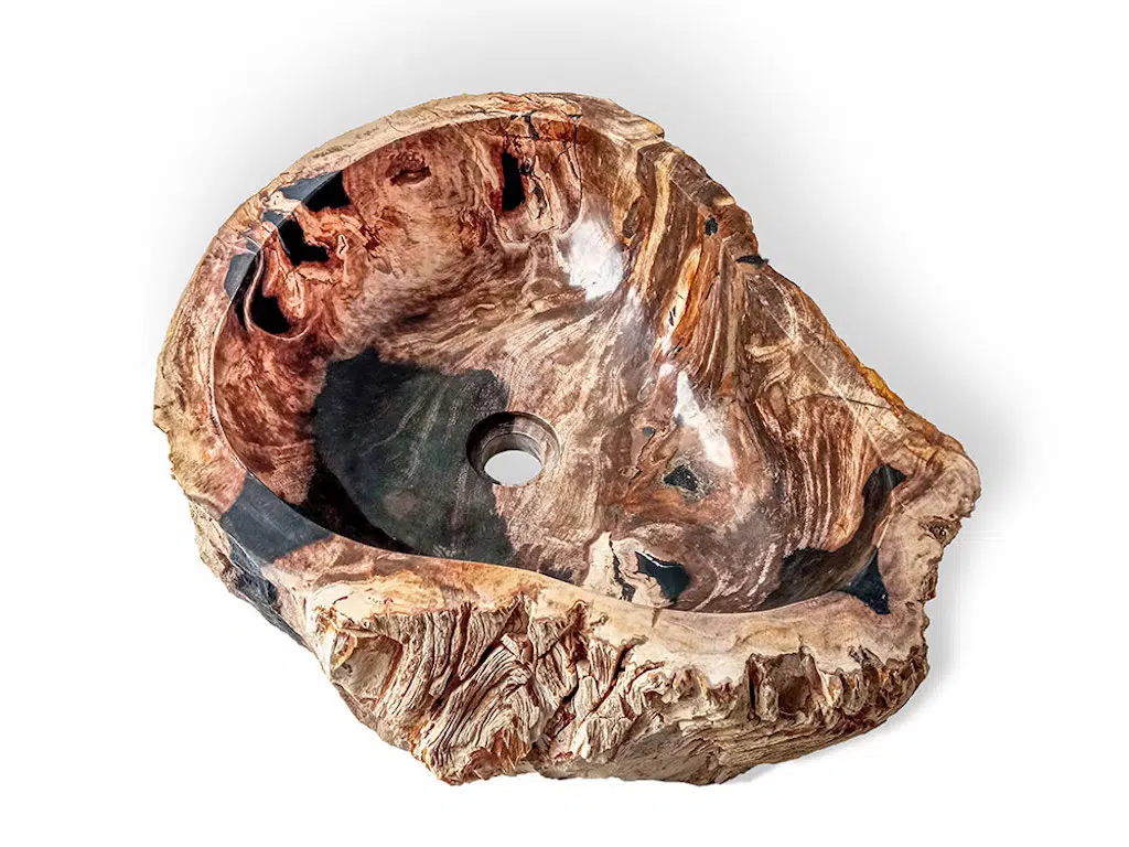 rbs1254 badezimmer massiv waschschale steinwaschbecken fossil holz 51cm waschbecken 3