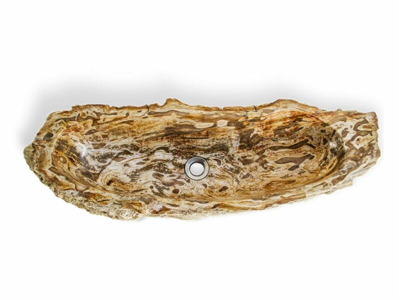 naturstein fossil holz waschbecken 90 cm  wc badezimmer rbs1146