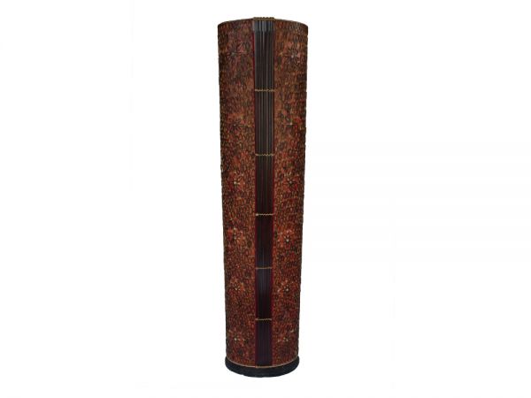 p 2324 a058 hangearbeitete bali designer deko stehlampe bambus holz muscheln natur leuchte asiatisch biak