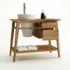 waschtisch massivholz mit terrazzo waschebcken