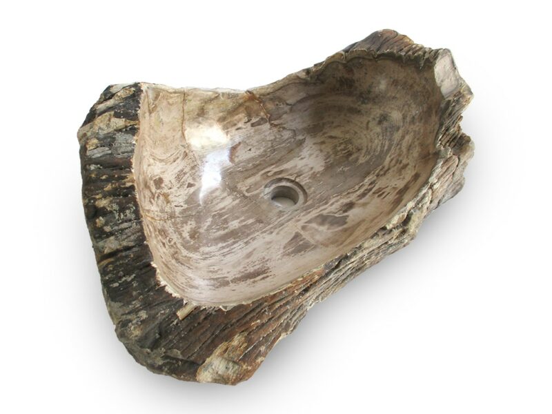 waschbecken aus versteinertem holz fossil 61 cm gäste wc badezimmer rbs1147 – bild 3