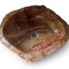 waschbecken aus verteinertem holz