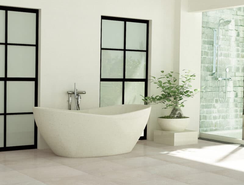freistehende terrazzo-badewanne – modernes design mit gesprenkelter oberfläche, in verschiedenen farben erhältlich