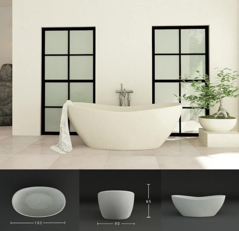 elegante freistehende terrazzo-badewanne, gesprenkeltes design, geeignet für innen- und außenbäder