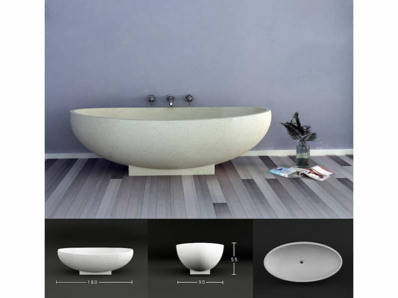 maße freistende terrazzo badewanne