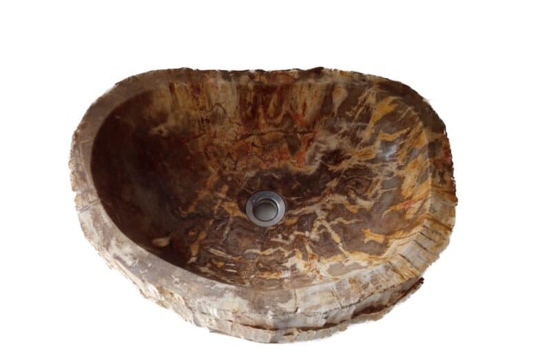 elegantes waschbecken aus versteinertem holz – einzigartiges naturdesign für ihr badezimmer