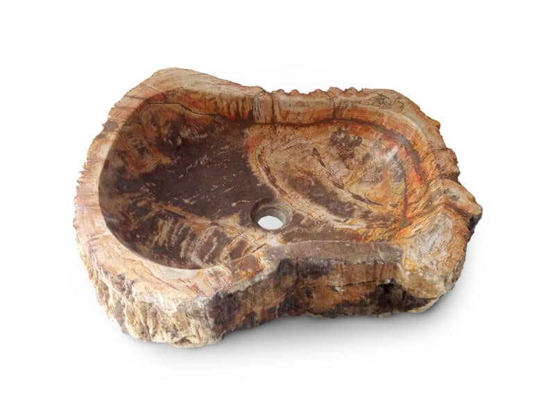 seitenansicht des fossil waschbeckens – elegante kombination aus natur und handwerkskunst